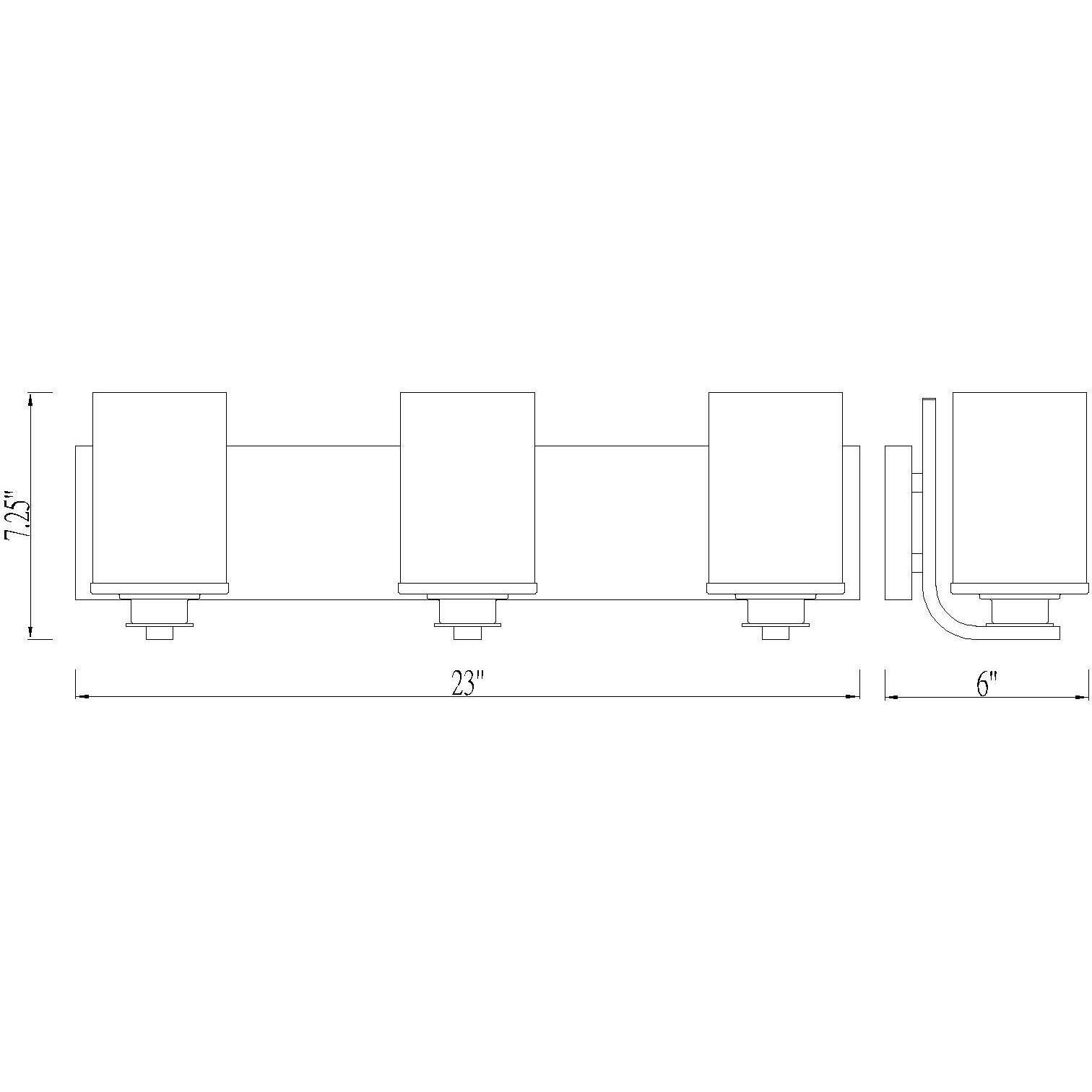 Beckett 3 Light 23 inch Chrome Vanity Wall Light