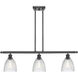 Ballston Castile 3 Light 36 inch Matte Black Island Light Ceiling Light in Clear Glass, Ballston
