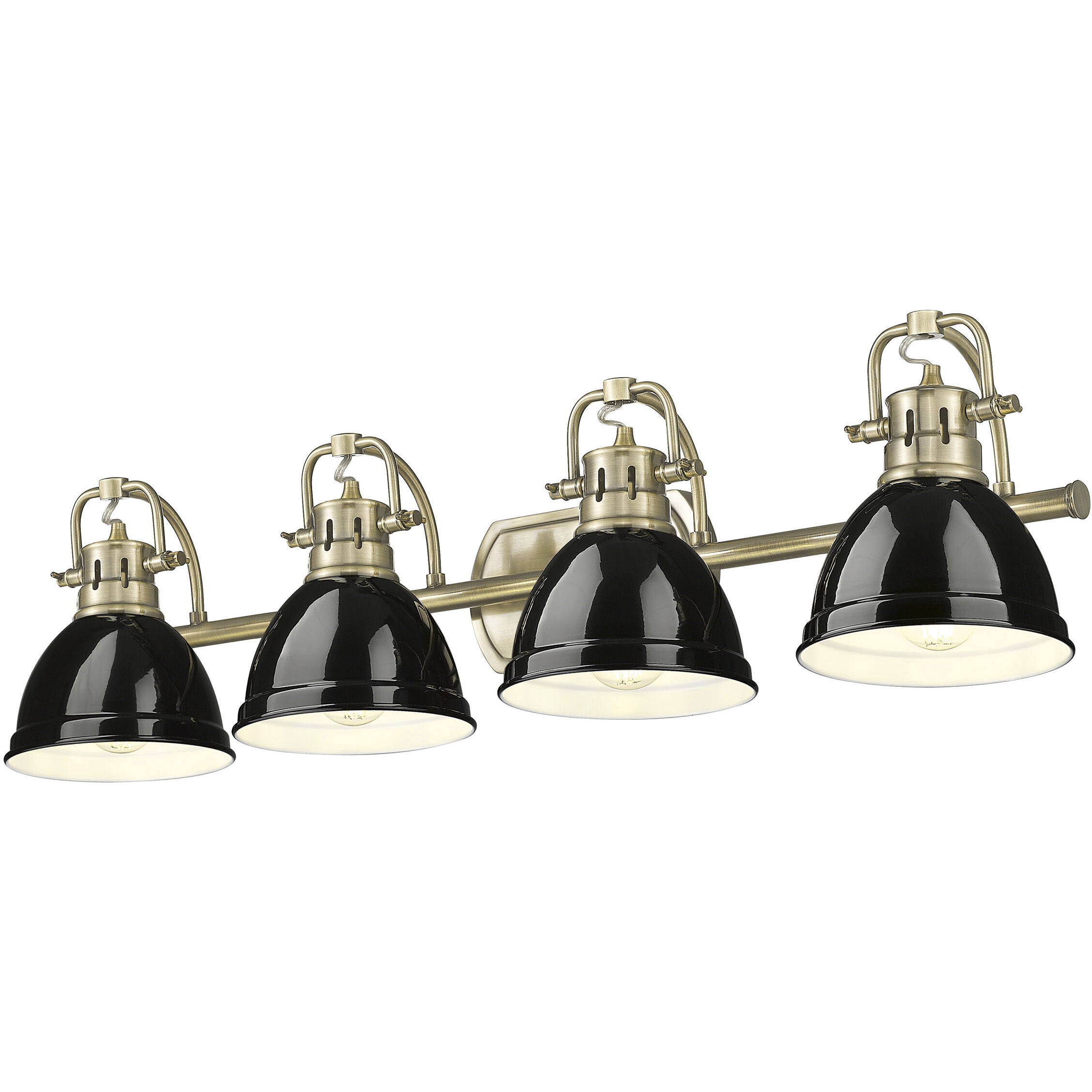 Yep Duncan Vanity Wall Light in Aged Brass, Black