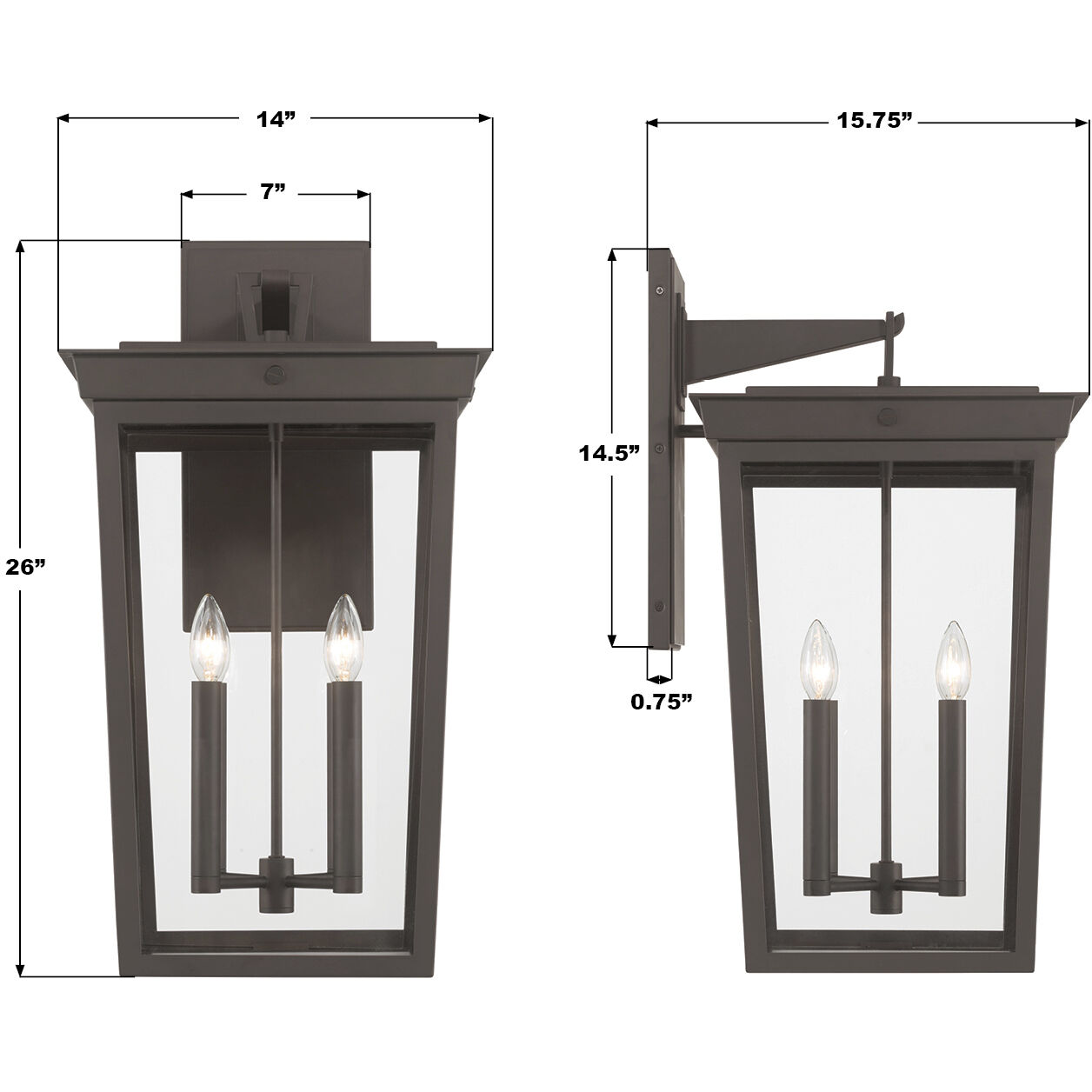 Belmont 4 Light 26 inch Twilight Bronze Outdoor Sconce