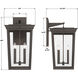 Belmont 4 Light 26 inch Twilight Bronze Outdoor Sconce