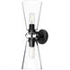 Alora Mood Salem 2 Light 6 inch Matte Black Bath Vanity Light Wall Light