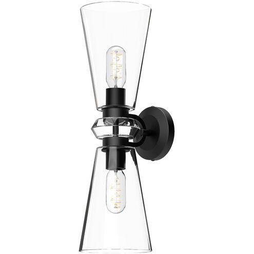 Alora Mood Salem 2 Light 6 inch Matte Black Bath Vanity Light Wall Light