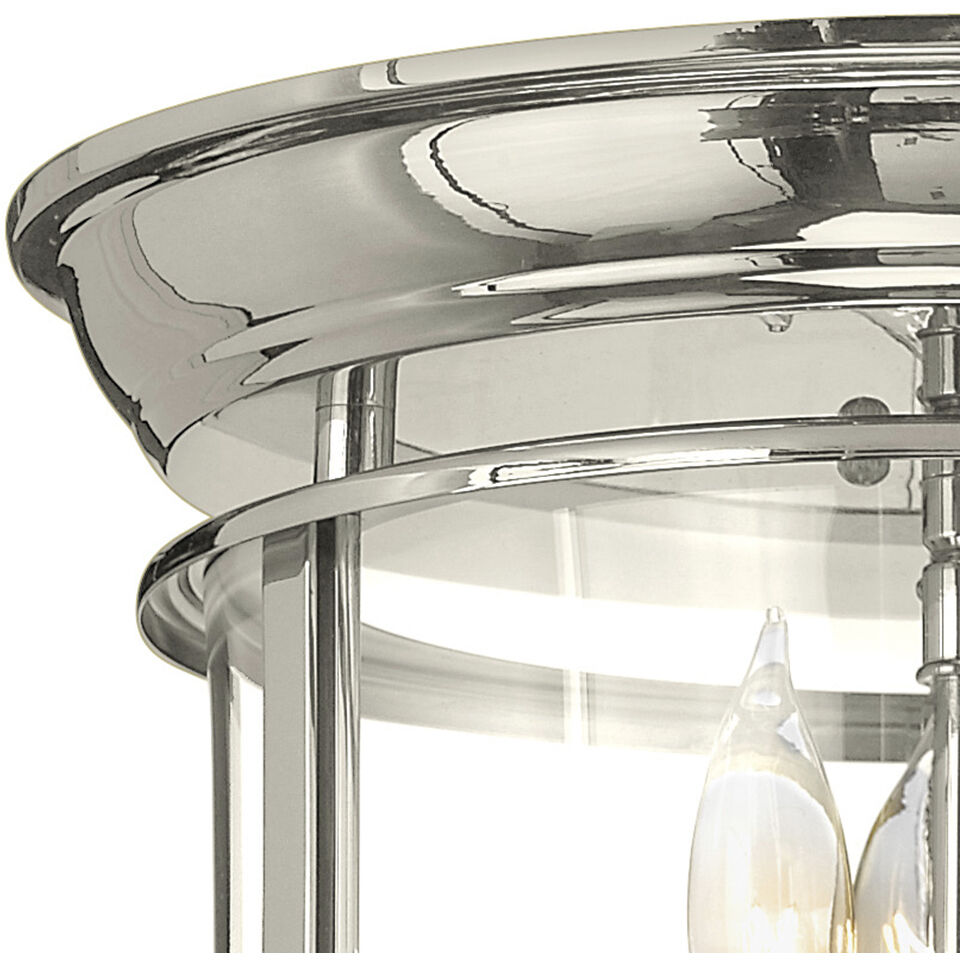 Gentry 3 Light 11.5 inch Polished Nickel Indoor Flush Mount Ceiling Light