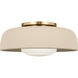 Richard June Liora 1 Light 15 inch Estate Brass Flush Mount Ceiling Light in LED, Ivory Stoneware