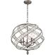Renaissance 5 Light 21 inch Weathered Zinc with Clear Chandelier Ceiling Light