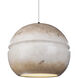 Radiance Collection LED 12 inch Matte Black and Greco Travertine and White Pendant Ceiling Light