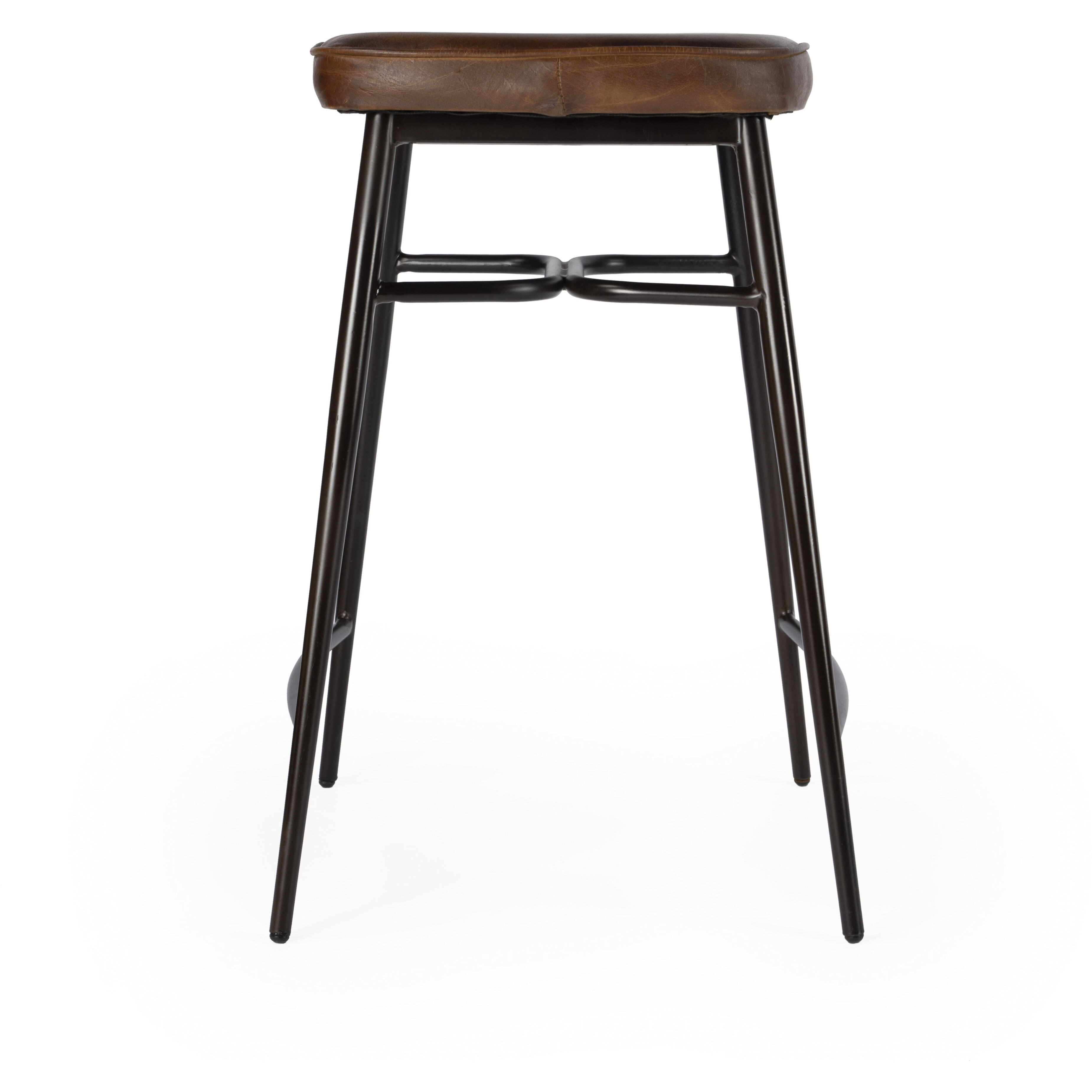 Arlington 26" Square Leather 26" Counter Stool in Medium Brown