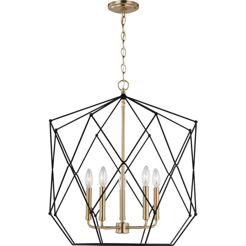 Zarra 5 Light 23 inch Satin Brass Pendant Ceiling Light