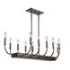 Aberdeen 12 Light 38 inch Brunito bronze and light wood Island Light Ceiling Light