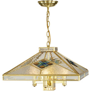 Ackley 5 Light 18 inch Polished Brass Pendant Ceiling Light, Mission