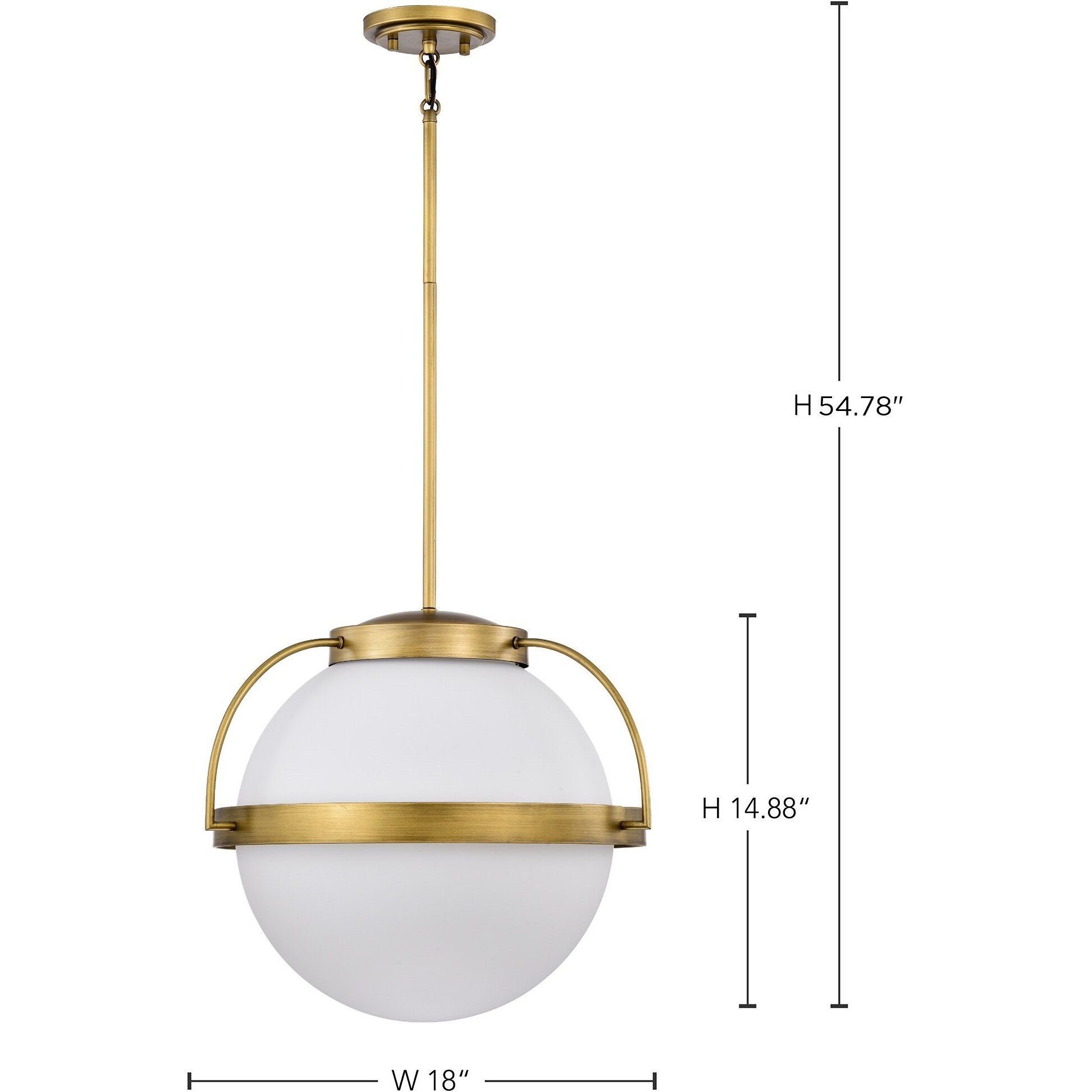 Lakeshore 1 Light 18 inch Natural Brass Pendant Ceiling Light