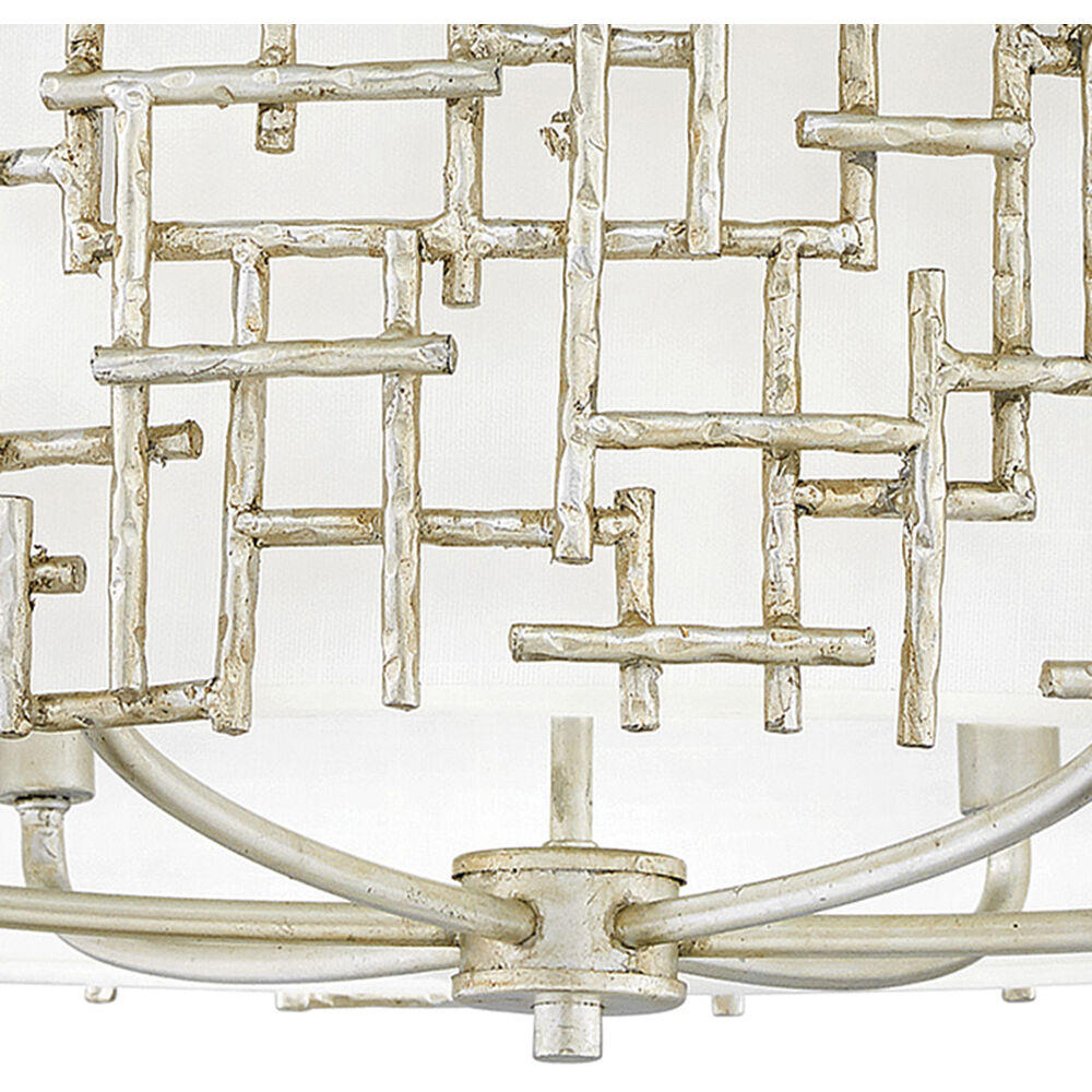 Farrah LED 28 inch Silver Leaf Chandelier Ceiling Light