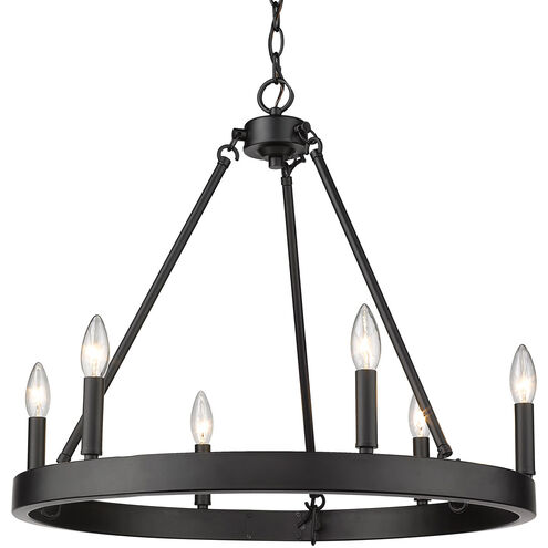 Alastair 6 Light 24 inch Matte Black Chandelier Ceiling Light