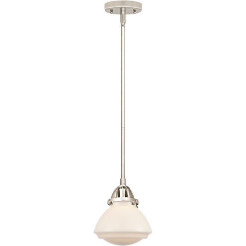 Nouveau 2 Olean LED 6.75 inch Polished Nickel Mini Pendant Ceiling Light in Matte White