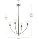 Jheni 4 Light 26 inch Brushed Nickel Chandelier Ceiling Light