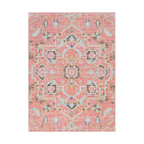 Germili 65 X 47 inch Pale Pink/Pale Blue/Tan/Saffron Rugs, Polyester