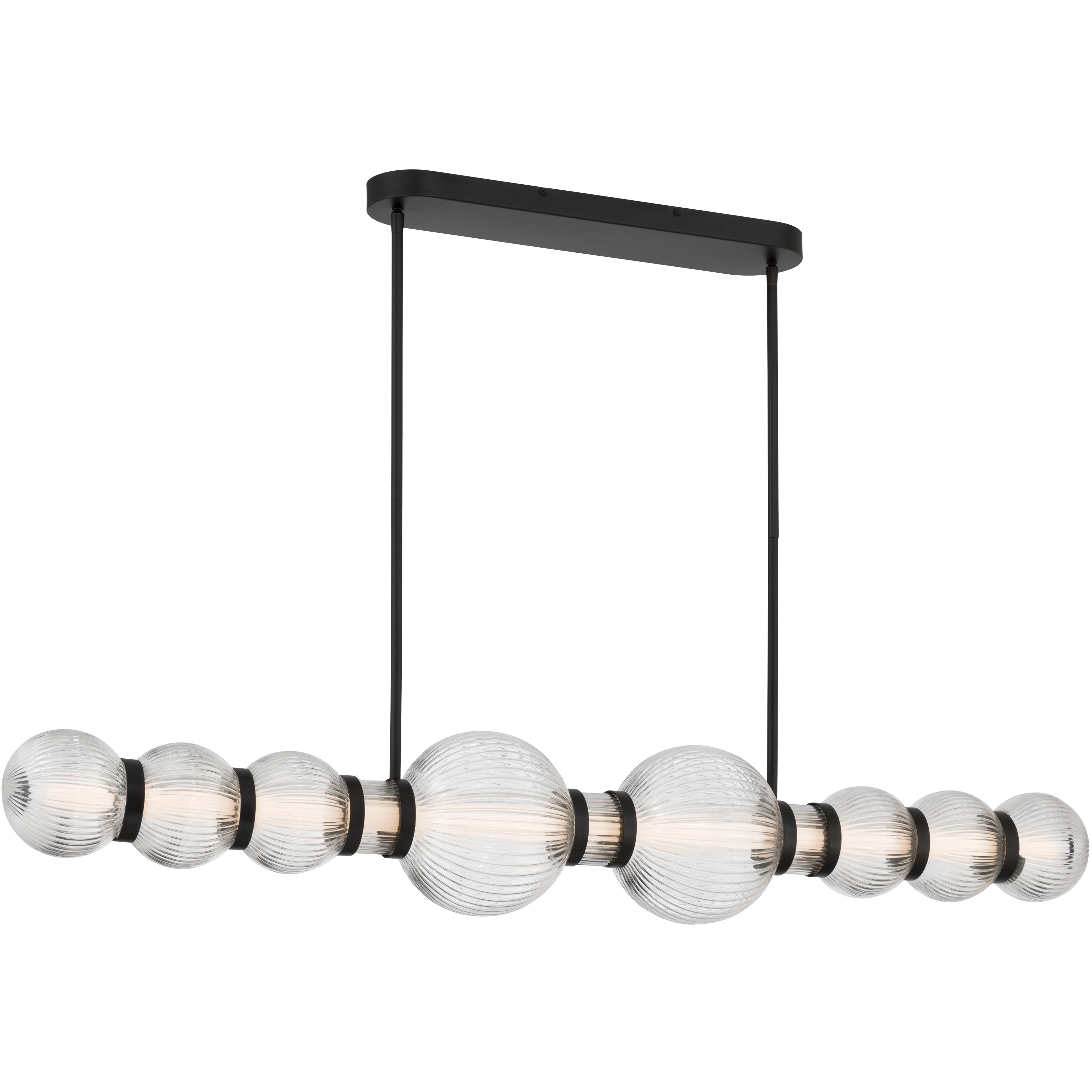 Cordel LED 50.25 inch Dark Matte Black Linear Chandelier Ceiling Light