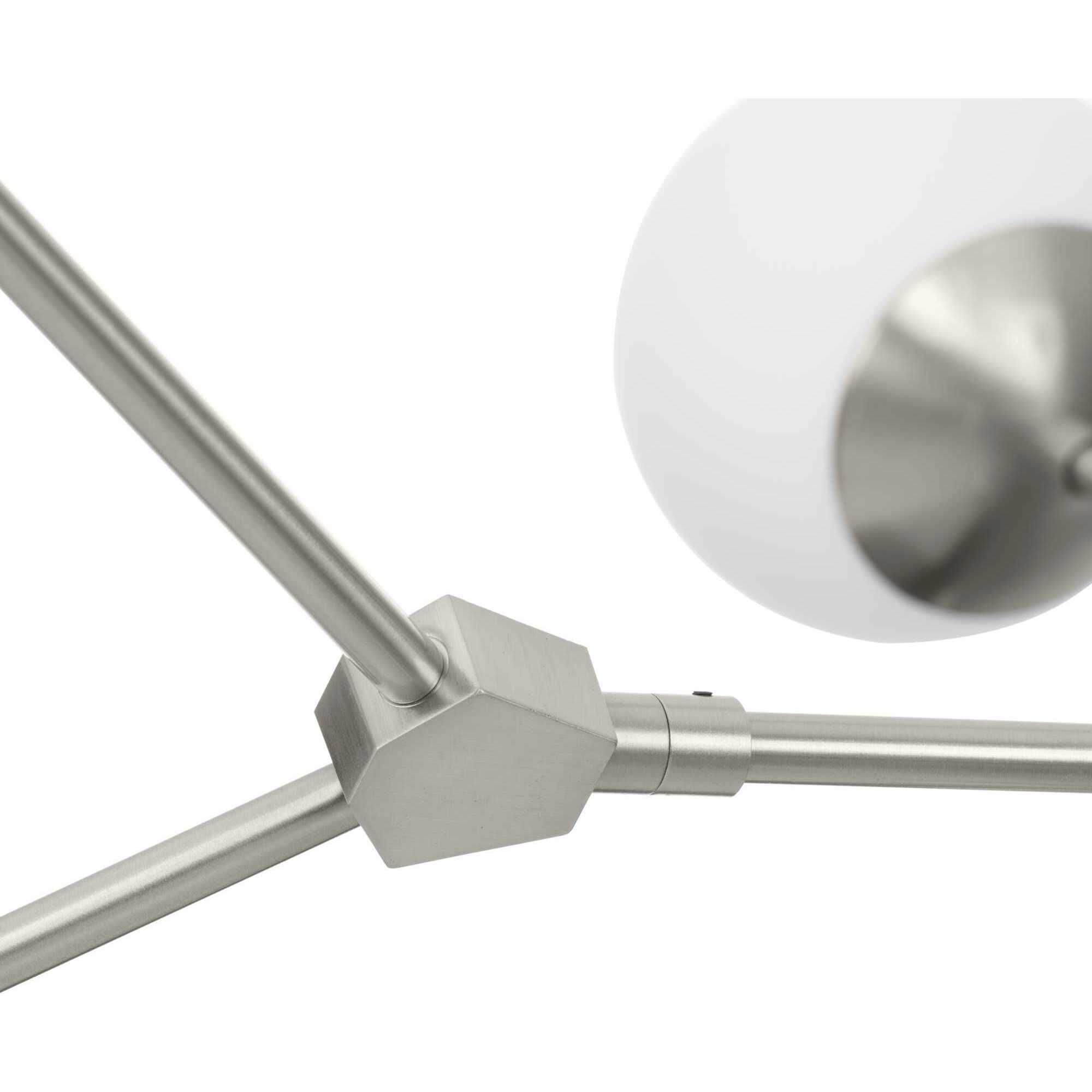 Haas 6 Light 50 inch Brushed Nickel Chandelier Ceiling Light, Design Series