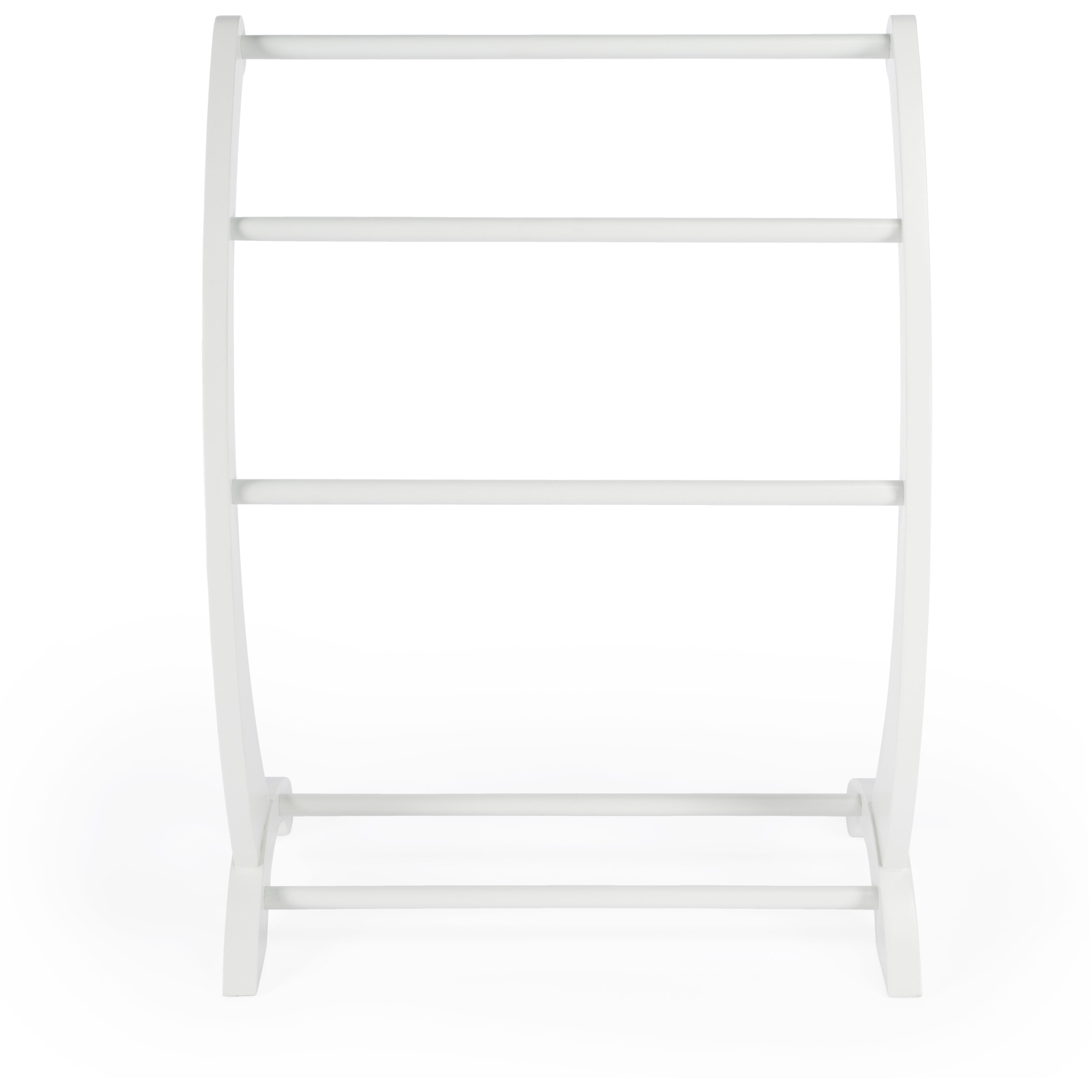 White quilt sales rack with shelf