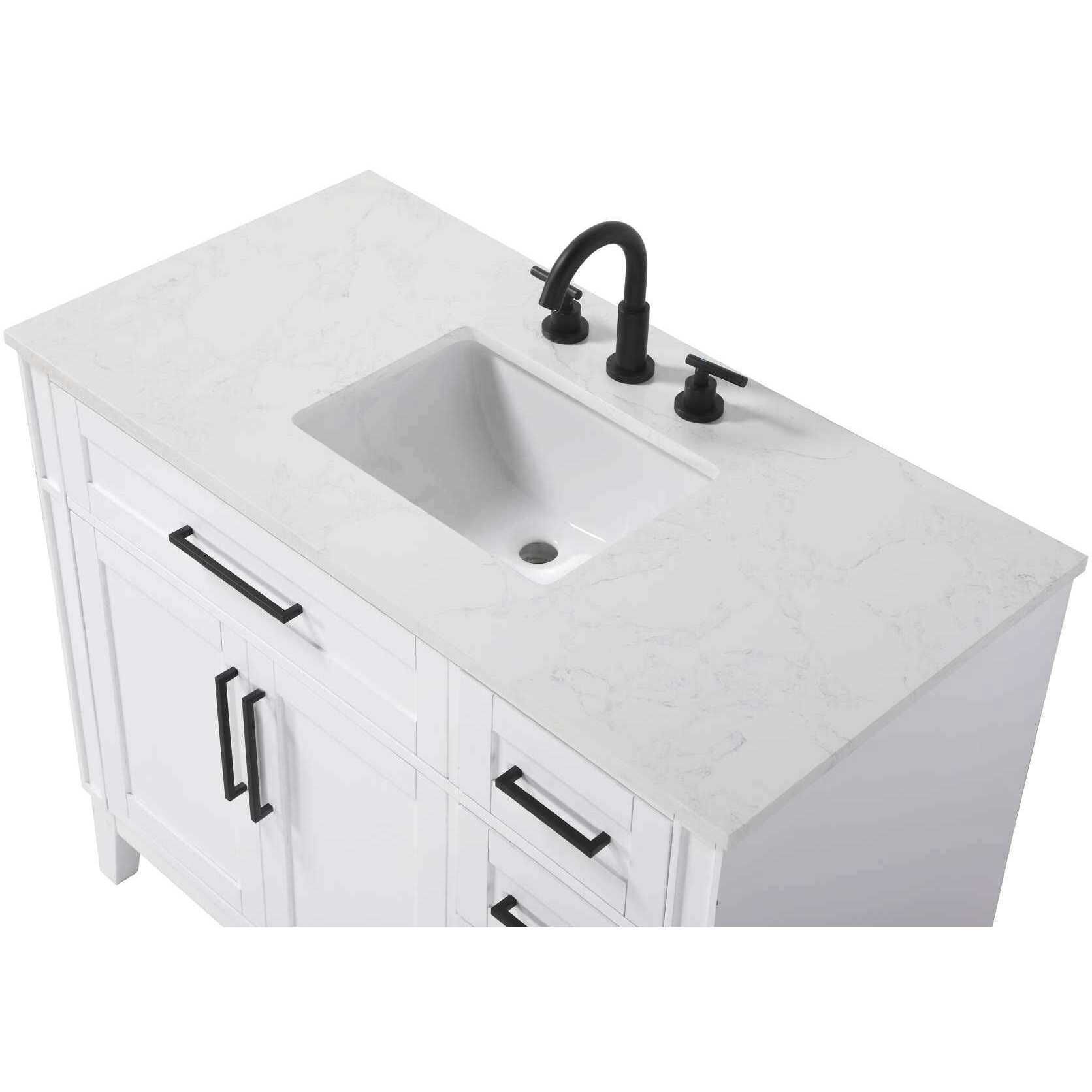 Virginia 42 X 35 inch White Bathroom Vanity Cabinet