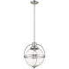 Kassian 1 Light 13 inch Satin Nickel Pendant Ceiling Light