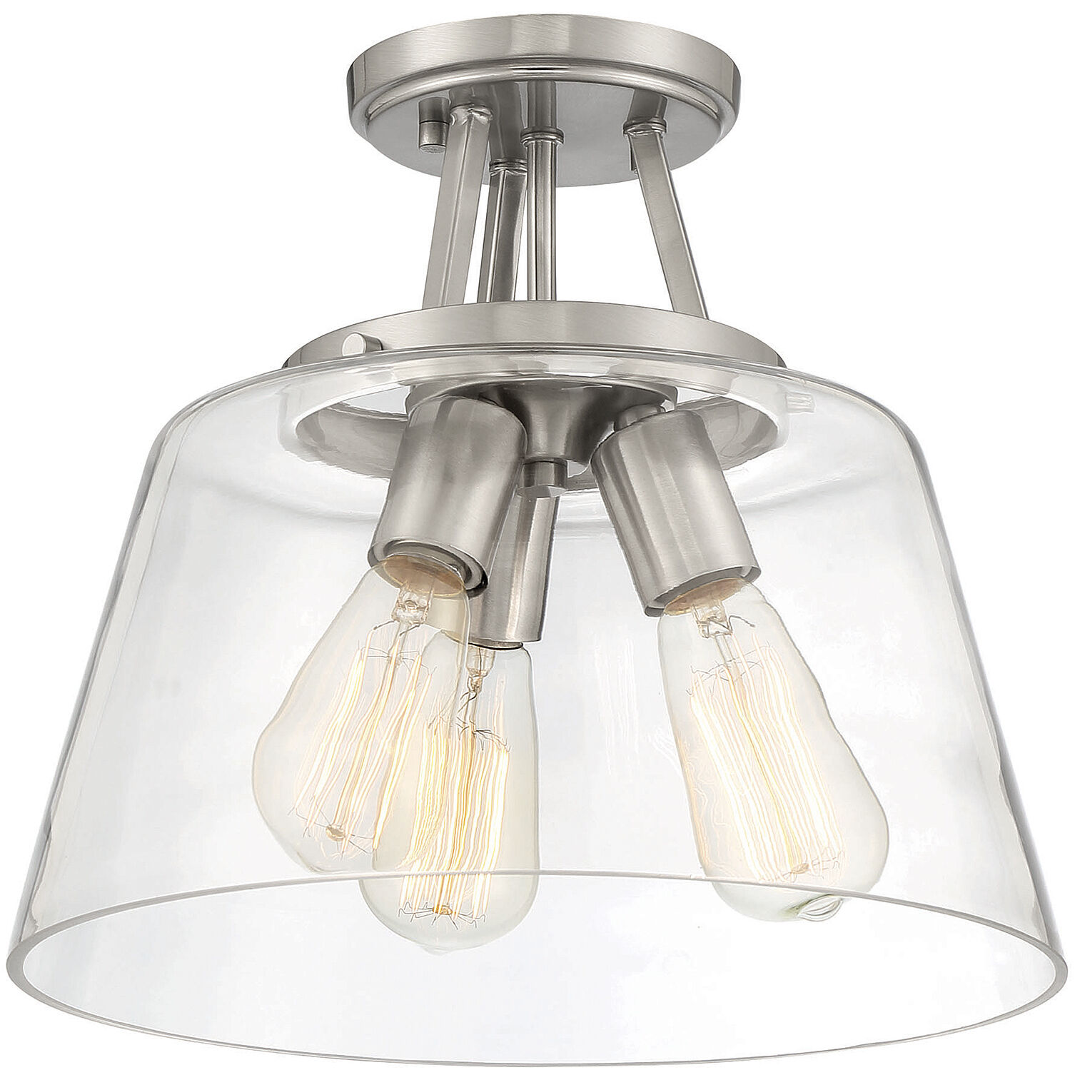 Calhoun 3 Light 13 inch Satin Nickel Semi-Flush Ceiling Light, Essentials