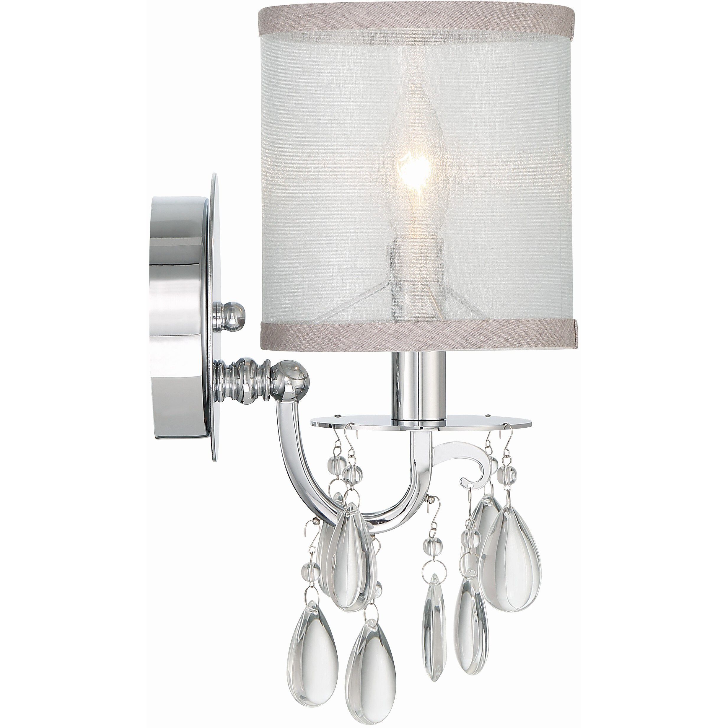 Hampton Bath Sconce Wall Light in Polished Chrome