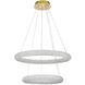 Bowen 2 Light 28 inch Satin Gold Chandelier Ceiling Light