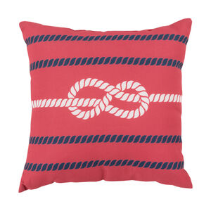 Mobjack Bay 18 X 18 inch Red and Navy Outdoor Throw Pillow
