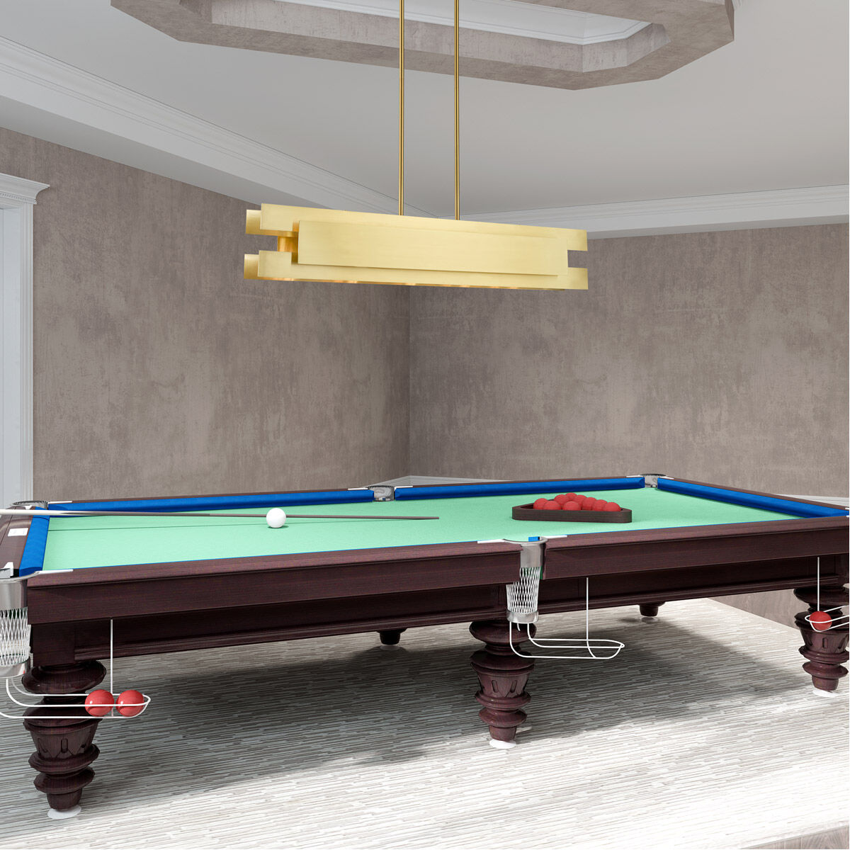 Varick 5 Light 46 inch Satin Brass Linear Chandelier Ceiling Light