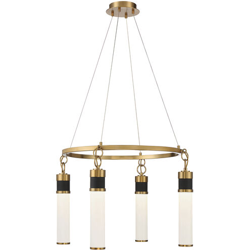 Abel LED 26 inch Matte Black with Warm Brass Accents Chandelier Ceiling Light