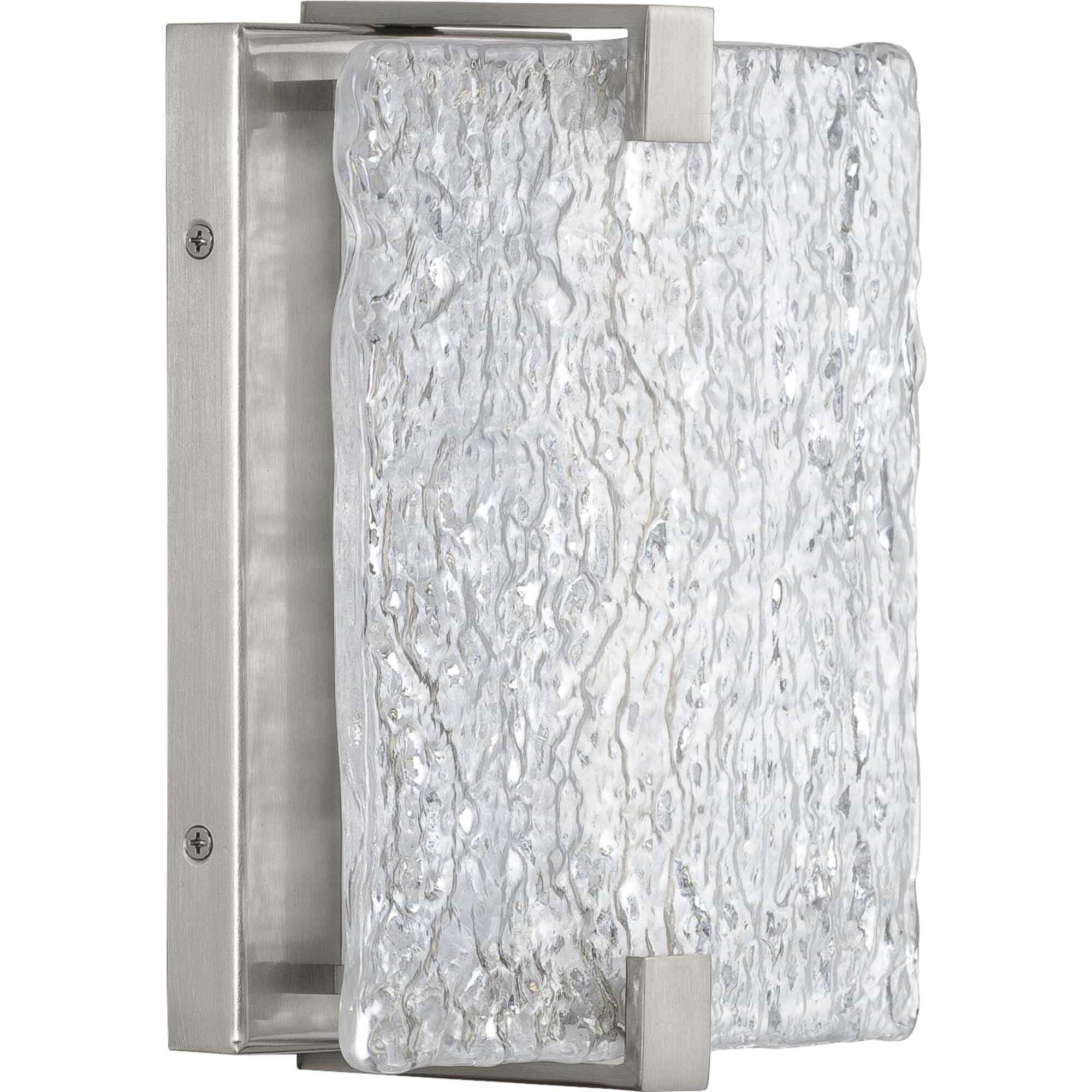 LED Stone Glass LED 8 inch Brushed Nickel ADA Wall Sconce Wall Light, Progress LED