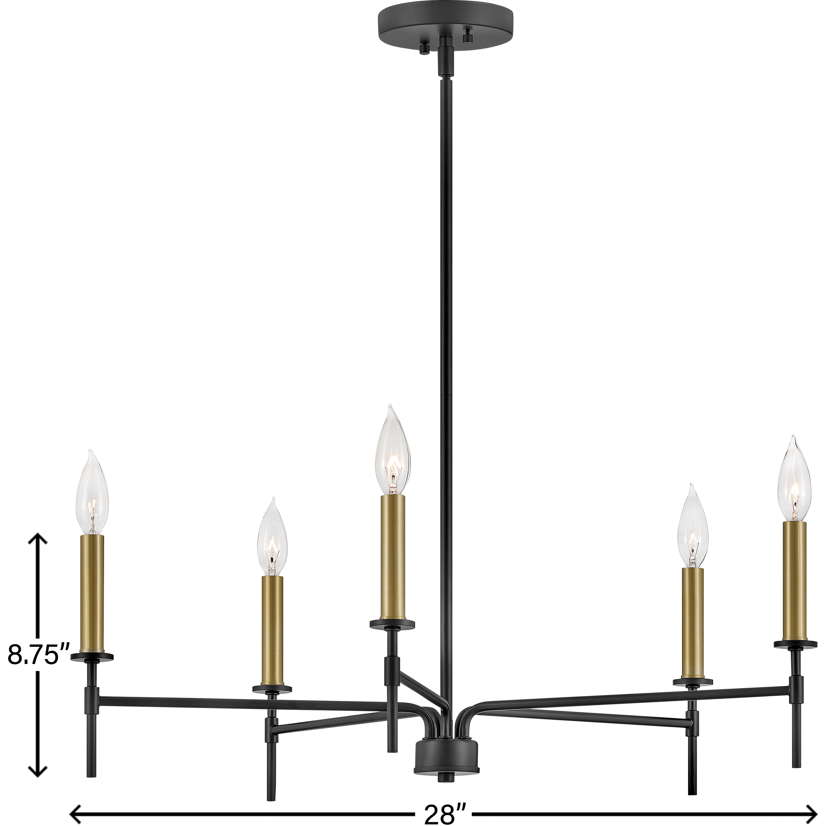 Hux LED 28 inch Black Chandelier Ceiling Light
