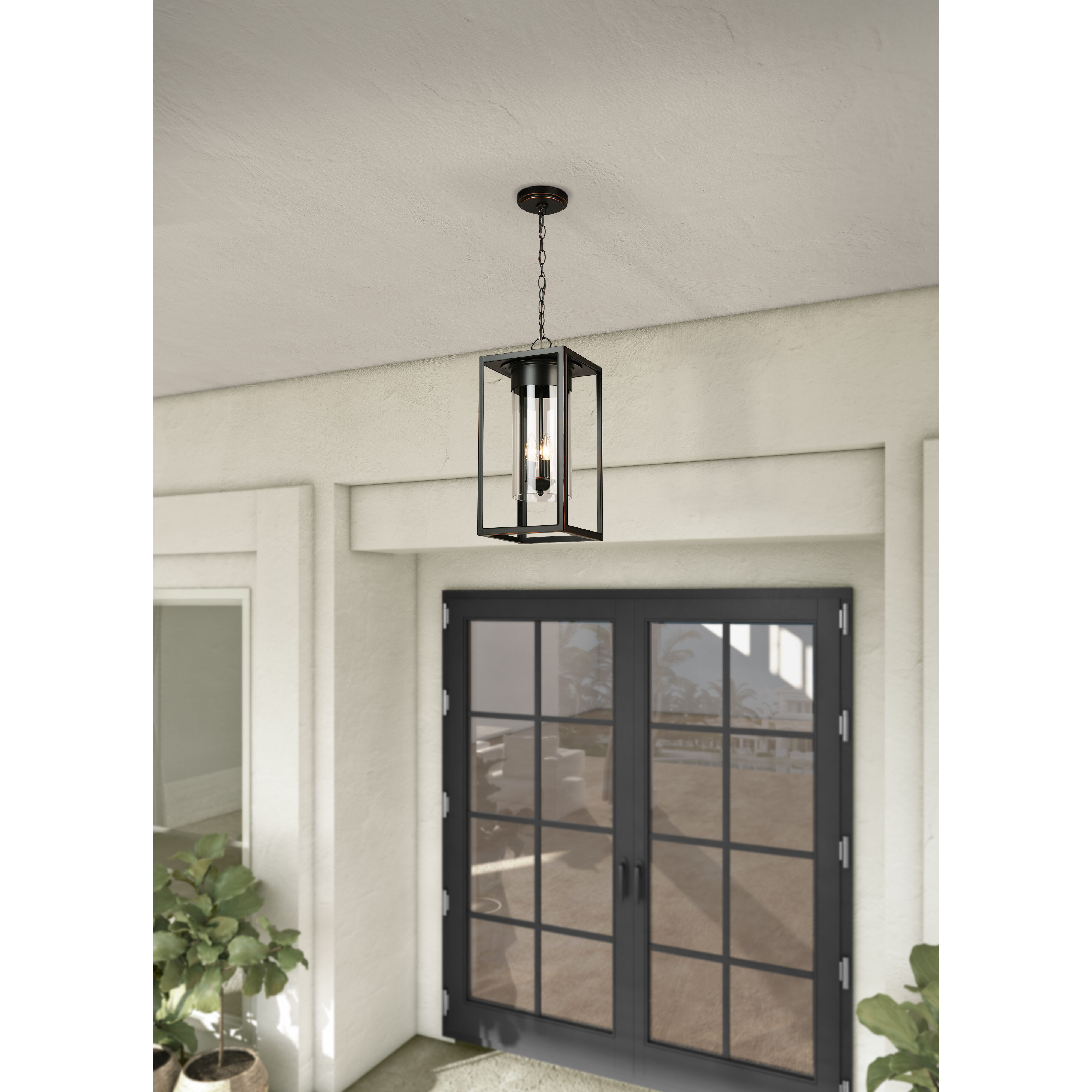 Walker Hill 3 Light 9.37 inch Oil Rubbed Bronze Outdoor Pendant