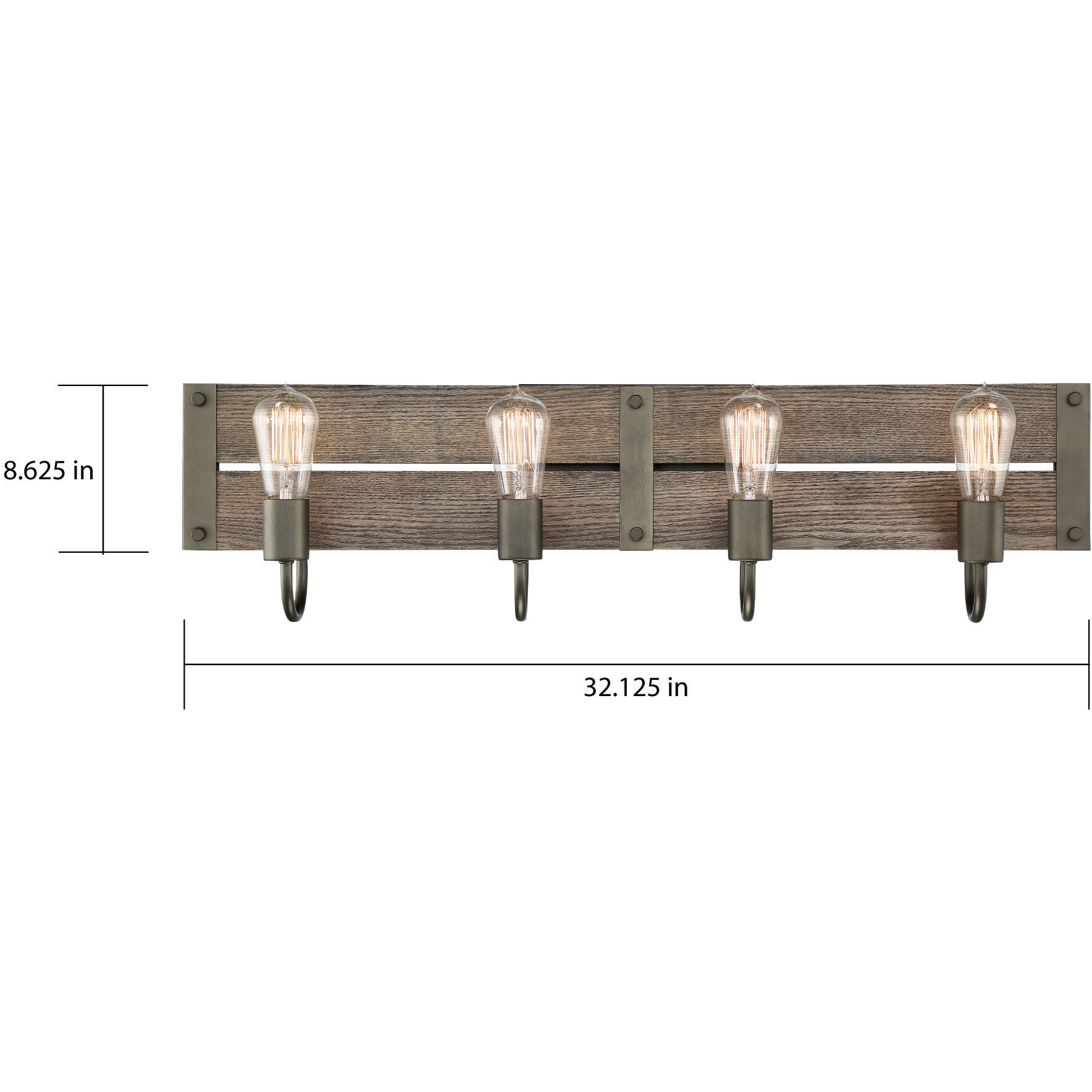 Winchester 4 Light 32.13 inch Bronze Vanity Light Wall Light