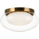 Caspian 3 Light 15 inch Aged Gold Brass Flush Mount Ceiling Light