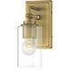 Binsly 1 Light 4.5 inch Aged Brass Bath Vanity Wall Light