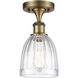 Brookfield 1 Light 5.75 inch Brushed Brass Semi-Flush Mount Ceiling Light