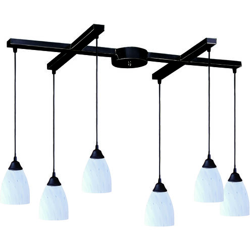 Classico 6 Light 17 inch Dark Rust Mini Pendant Ceiling Light in Simple White