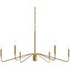 Pilar 6 Light 40 inch Brushed Gold Chandelier Ceiling Light