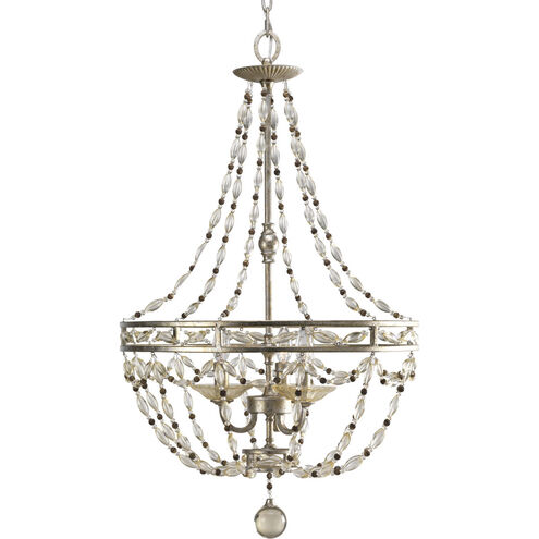Chanelle 3 Light 21 inch Antique Silver Hall & Foyer Ceiling Light