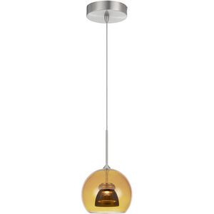 Double Glass LED 6 inch Amber/Smoke Mini Pendant Ceiling Light