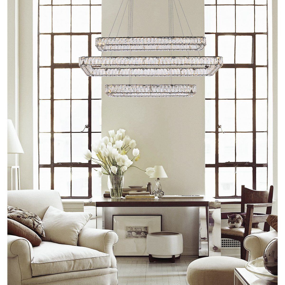 Monroe 3 Light 50 inch Black Pendant Ceiling Light