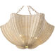 Palmos 3 Light 31.89 inch Natural rattan with Vintage Brass Chandelier Ceiling Light