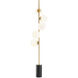 Tempo 74.8 inch 3 watt Antique Brass and White Glass and Black Marble Base Floor Lamp Portable Light