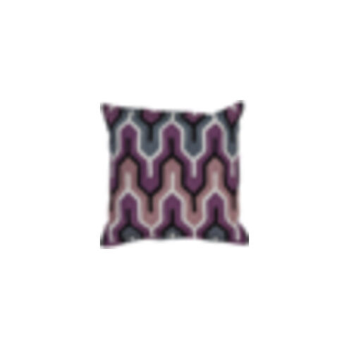 Aztec 20 X 20 inch Denim and Dark Purple Throw Pillow