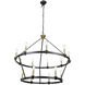 Notting Hill LED 36 inch Black and Brushed Brass Chandelier Ceiling Light