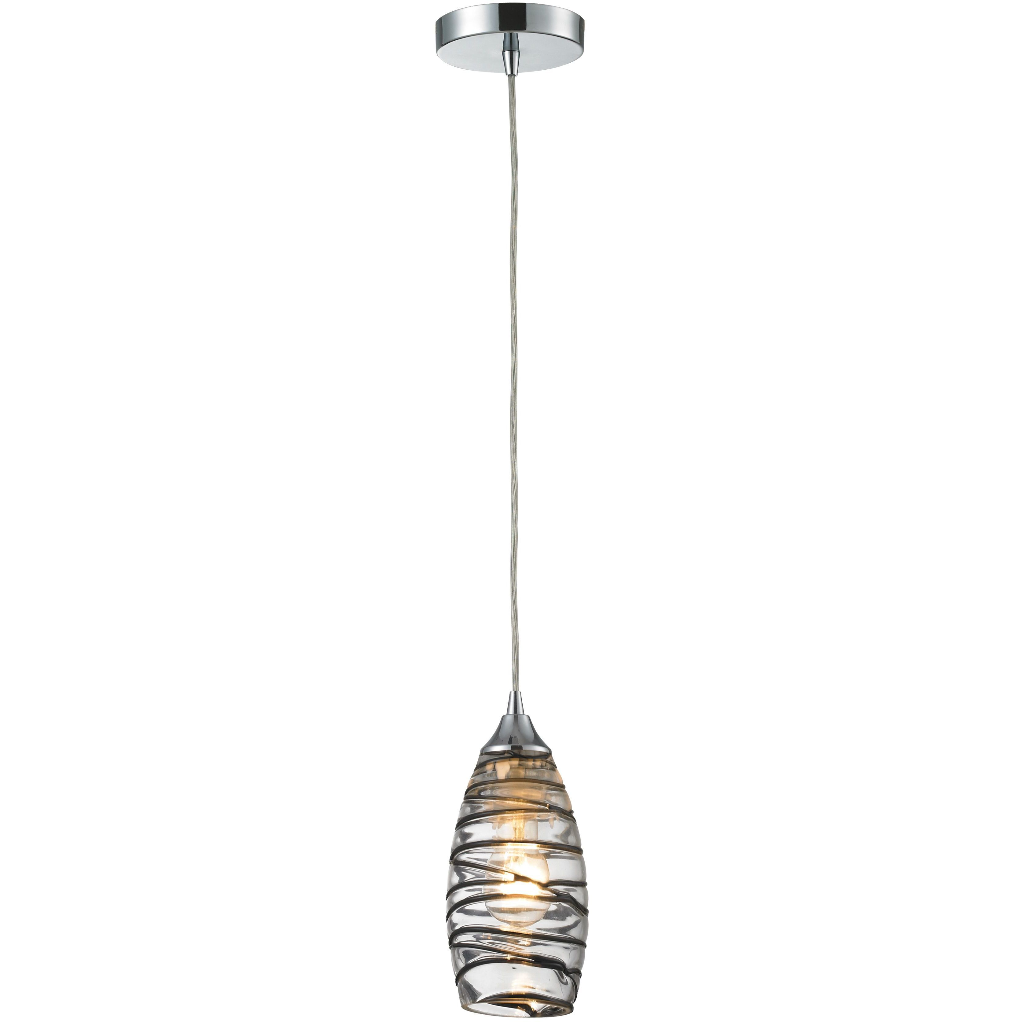 Twister 1 Light 5 inch Clear with Polished Chrome Mini Pendant Ceiling Light