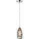 Twister 1 Light 5 inch Clear with Polished Chrome Mini Pendant Ceiling Light